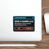 Give A Damn v2 Update Available — Sticker