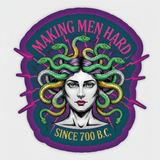Making men hard colored Vinyl Sticker - Front View