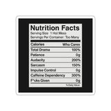 Nutrition Facts Hot Mess — Sticker